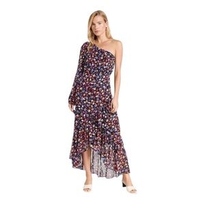 ASTR the label Women's Calista Dress High Low Flowy Floral One Shoulder Size XL